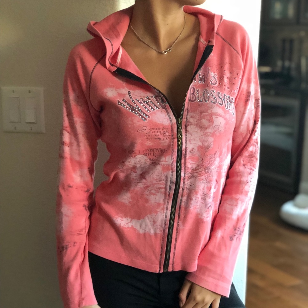 Pink zip up sweatshirt